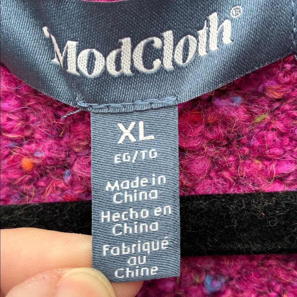 ModCloth. Cozy Pink speckled Knit Cardigan sweater coat super cozy soft - Picture 2 of 6